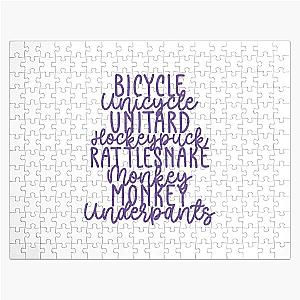 Monkey Monkey Underpants Purple Fan Quote Jigsaw Puzzle