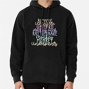 Monkey Monkey Underpants Rainbow Fan Quote Black Pullover Hoodie