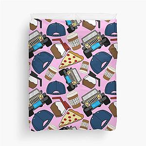 Luke’s Coffee Cap Pizza Lorelai Car Diner Pink Pack Duvet Cover