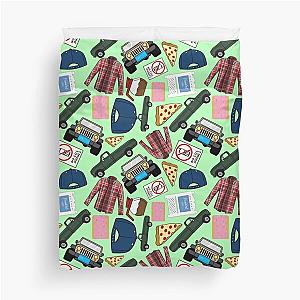 Luke Lorelai Fan Pattern Icons All Over Print Green Pack Duvet Cover