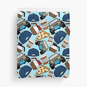 Luke’s Coffee Cap Pizza Lorelai Car Diner Blue Pack Duvet Cover