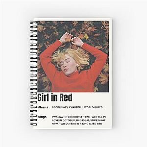 Girl in red vintage music poster art Spiral Notebook