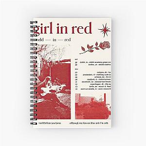 Girl In Red Retro Spiral Notebook