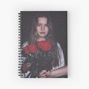 Girl in red flowers Spiral Notebook