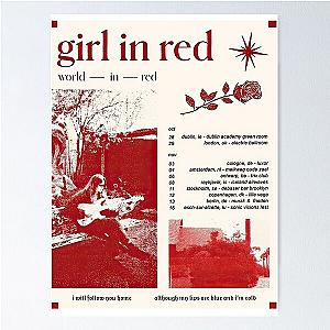 Girl In Red Retro Poster