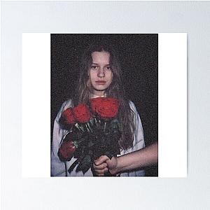 Girl in red flowers Poster