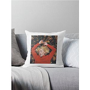 girl in red  Throw Pillow