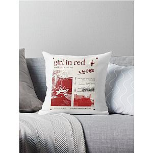 Girl In Red Retro Throw Pillow