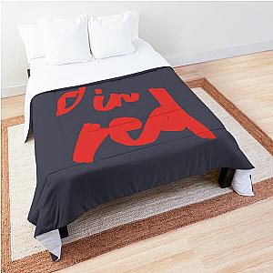 girl in red brush logo Comforter