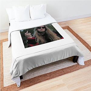 Girl in red cool Comforter