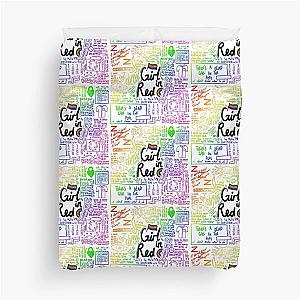 girl in red rainbow version Duvet Cover