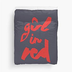 girl in red brush logo Duvet Cover