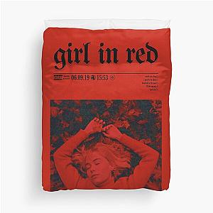 Girl in red poster -minimal  Duvet Cover