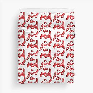 logo girl in red Duvet Cover