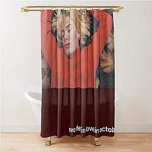 Girl in red  Shower Curtain