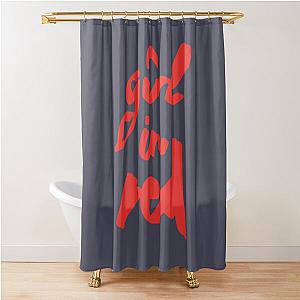 girl in red brush logo Shower Curtain