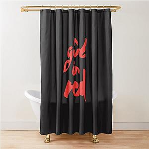 girl in red brush logo Essential T-Shirt Shower Curtain