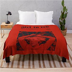 Girl in red poster -minimal  Throw Blanket