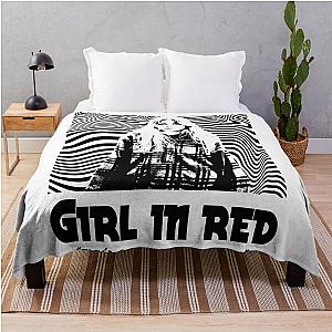 Girl in red - Retro Throw Blanket