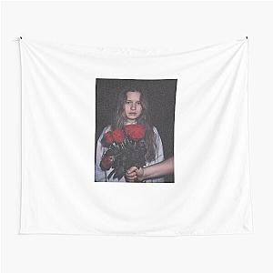 Girl in red flowers Tapestry