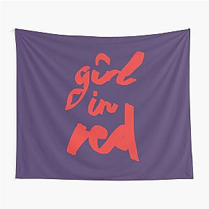 girl in red brush logo Tapestry