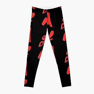 girl in red brush logo Leggings