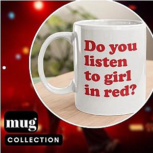 Girl In Red Mugs