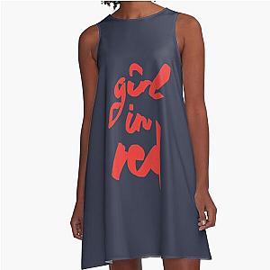 girl in red brush logo A-Line Dress