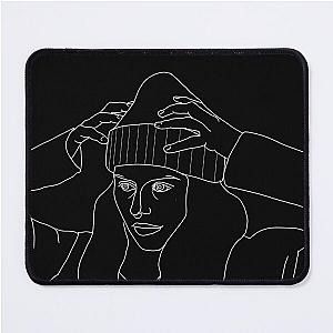 Girl in Red Line Art Mouse Pad