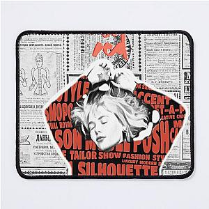 Retro girl in red poster Mouse Pad