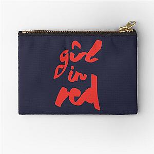 girl in red brush logo Zipper Pouch