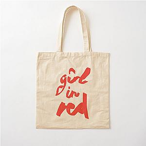 girl in red brush logo Cotton Tote Bag