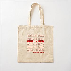 have a gay day girl in red  Cotton Tote Bag