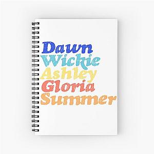 Girls5eva, DWASG, Retro, Vintage font, Dawn, Summer, Gloria, Ashley, Sara Bareilles, Busy Phillips, Spiral Notebook