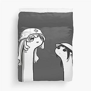 Chi & Yuu statues - Girls' Last Tour Duvet Cover