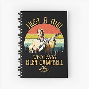 Just A Girl Who Loves Glen Campbell Vintage Spiral Notebook