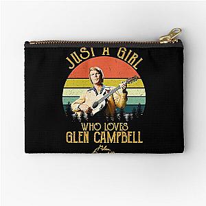 Just A Girl Who Loves Glen Campbell Vintage Zipper Pouch