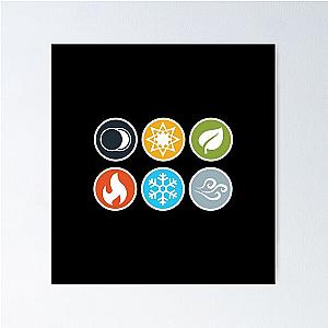 Element Symbols HQ Compact Vertical Gloomhaven Inspired Poster
