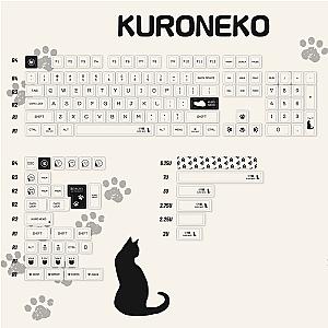142 Keys Black Cat Kuroneko PBT Dye Subbed Keycaps