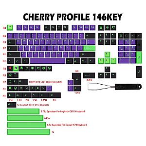 146 Keys DYE-SUB Cherry Profile Russian Keycaps
