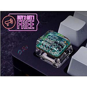 Circuit Board Chip Artisan Keycap- OEM Profile Keycap- Resin Keycap