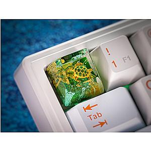 Turtle Keycap - Blue Ocean Keycap - Aquatic Creature Keycap