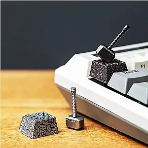 New 2In1 Resin Keycaps Thor Hammer for Mechanical Classic Retro Transparent Key Cap