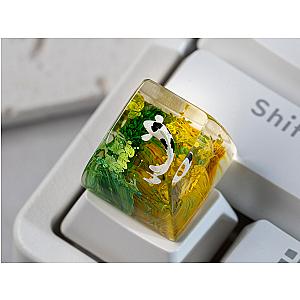 Koi Fish Keycap- Green and Yellow Koi- Artisan Keycap-