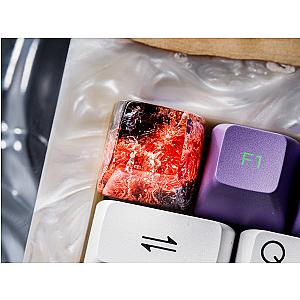 Orange and Black Coral Keycap- Ocean Keycap- Artisan Keycap-