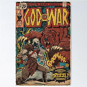 God of War Ragnarök - Bear Fight Comic book cover Fan Art Poster