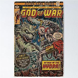 Battle in the Aegean Sea! - God of War Comic book cover Fan Art Poster