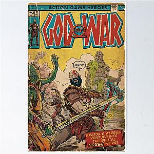 God of War fan art comic book cover Poster