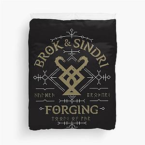 God Of War Brok  Sindri Forging Gifts Duvet Cover