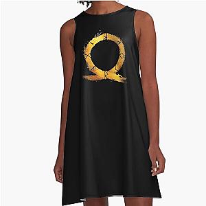 Gold God Of War Ragnarok HD Logo  A-Line Dress